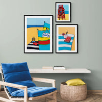 Lazy Dayz: Colourful Coastal Art - Framed - Beach House Art