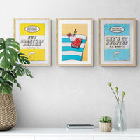 Lazy Dayz: Colourful Coastal Art - Unframed - Beach House Art