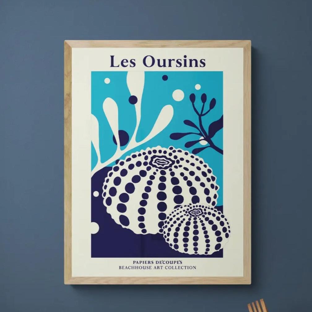 Les Oursins - Graphic Wall Art - Unframed - Beach House Art