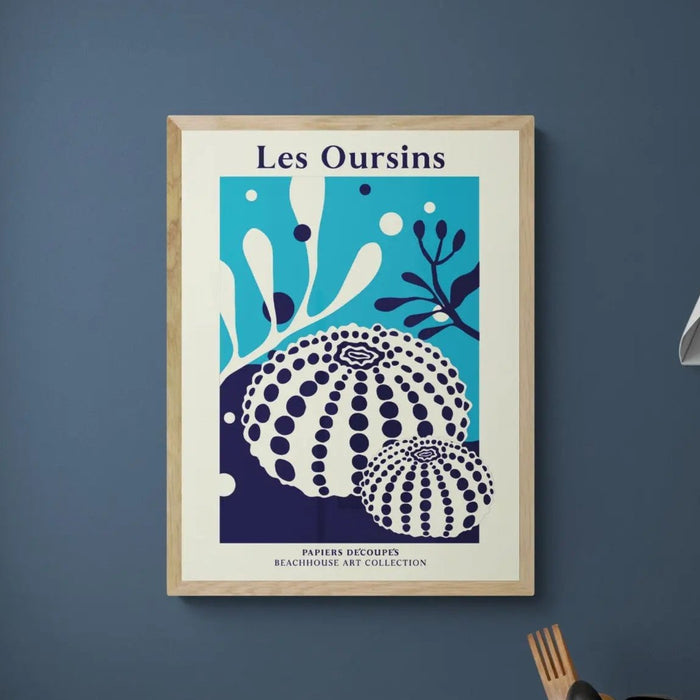 Les Oursins - Graphic Wall Art - Framed - Beach House Art