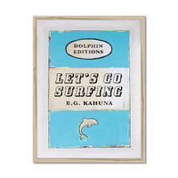 Vintage Book Art - Let's Go Surfing Art Print - Framed Coastal Wall Art - Beach House Art