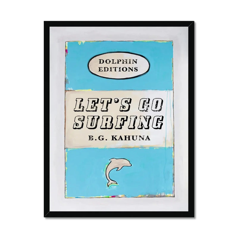 Vintage Book Art - Let's Go Surfing Art Print - Framed Coastal Wall Art - Beach House Art