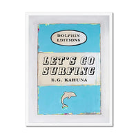 Vintage Book Art - Let's Go Surfing Art Print - Framed Coastal Wall Art - Beach House Art