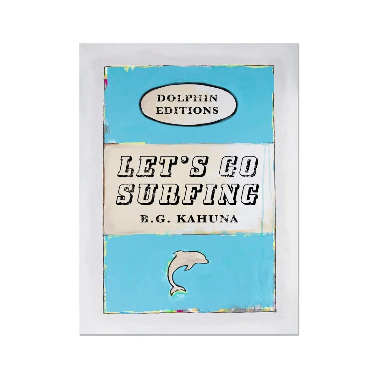 Vintage Book Art - Let's Go Surfing - Unframed - Beach House Art