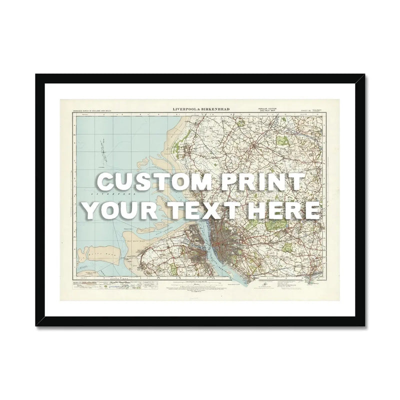 Custom map print of Liverpool | Personalised Map Print | Map Prints in white typography - Framed wall art