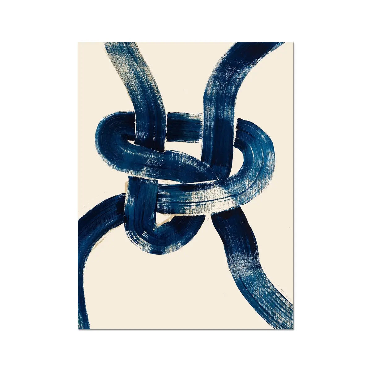 navy abstract watercolour painting of a loose knot - the nots art print