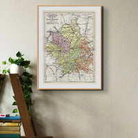 Map Print of Cambridge | A Colourful Vintage Map of Cambridge Pinted on Paper - Framed Wall Art