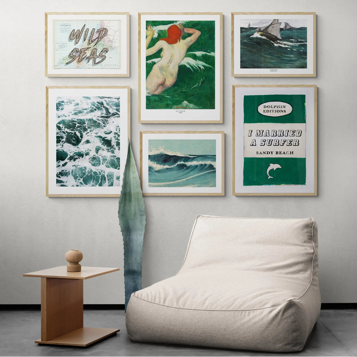 Marble Surf - Unframed Print Wall Art 18.00 Beach House Art