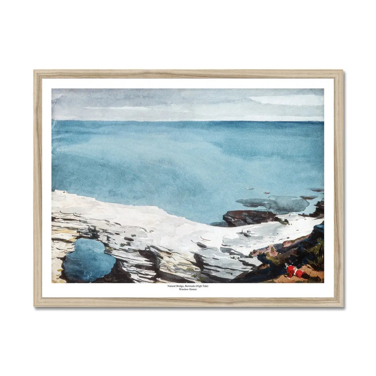 Natural Bridge, Bermuda (High Tide) by Homer - Framed Print Wall Art 45.00 Beach House Art