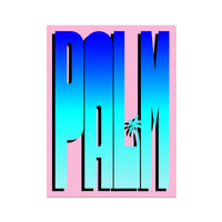 Neon Blue Palm: Word Art - Unframed - Beach House Art