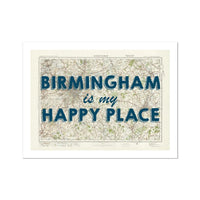 Birmingham is my Happy Place Art Print | Vintage Map Print of Birmingham - Unframed Wall Art