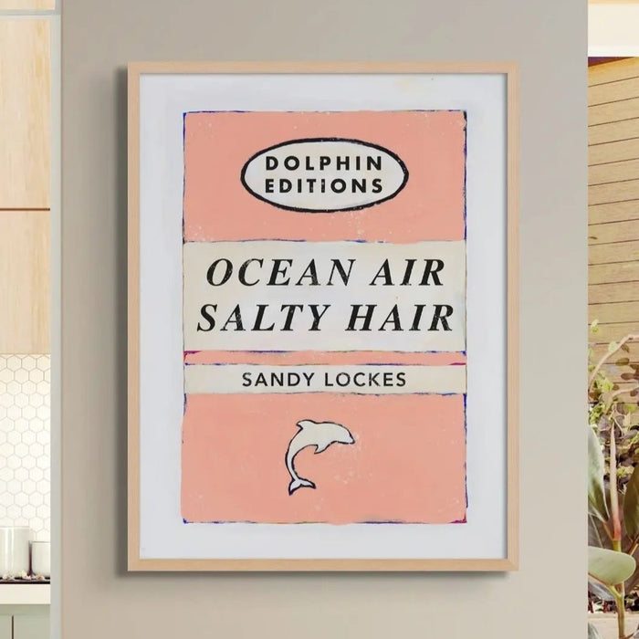 Vintage Book Art - Ocean Air - Framed - Beach House Art