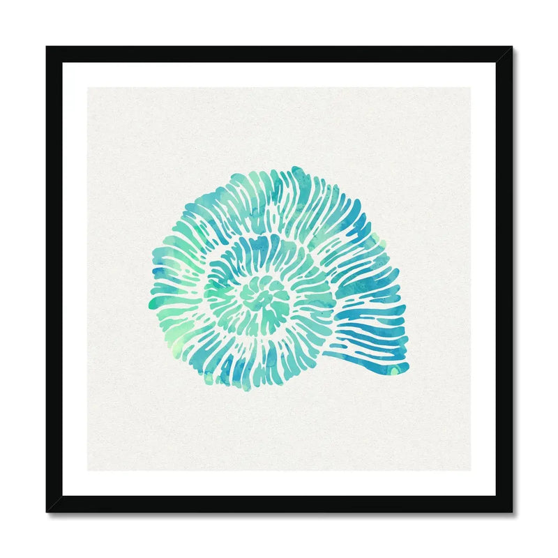 Opal Spiral Shell Art Print | Watercolour Shell Art Print - Framed Shell Wall Art