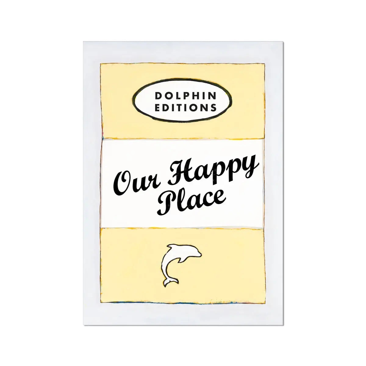 Our Happy Place (Yellow) Vintage Book Cover Art Print - Unframed