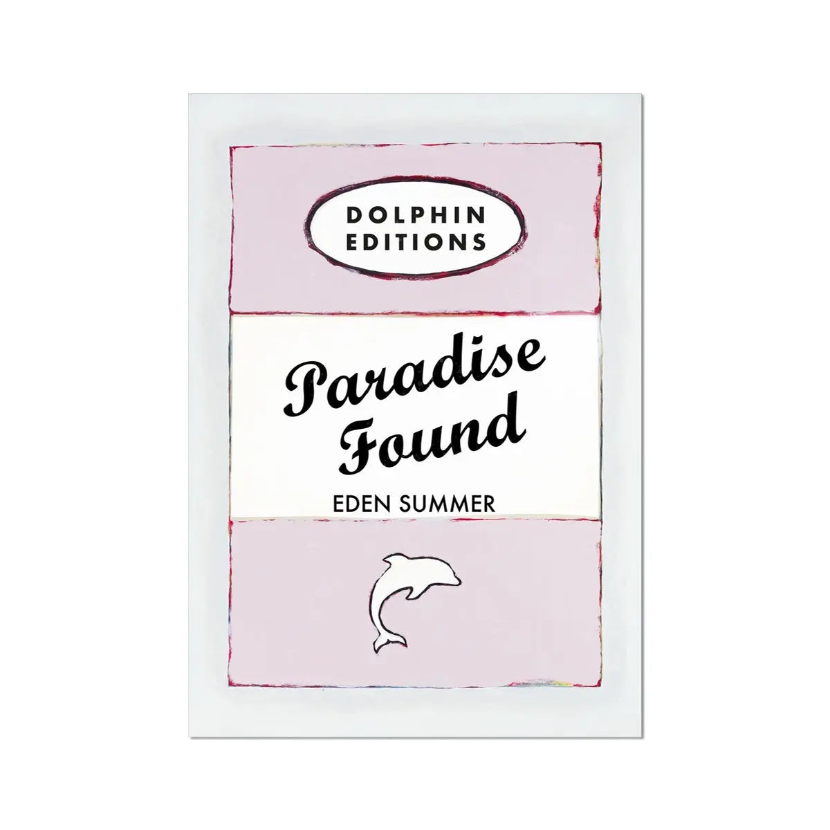 Paradise Found Vintage Book Cover Art Print in Pink - Unframed Wall Art