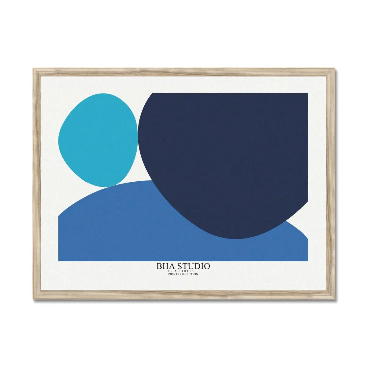 Blue Abstract Wall Art - Pebble Stack No 4 - Framed - Beach House Art