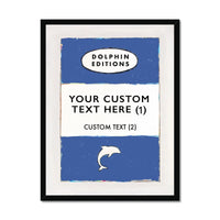 Personalised Book Cover Art Print | Custom Print in Blue - Framed Wall Art