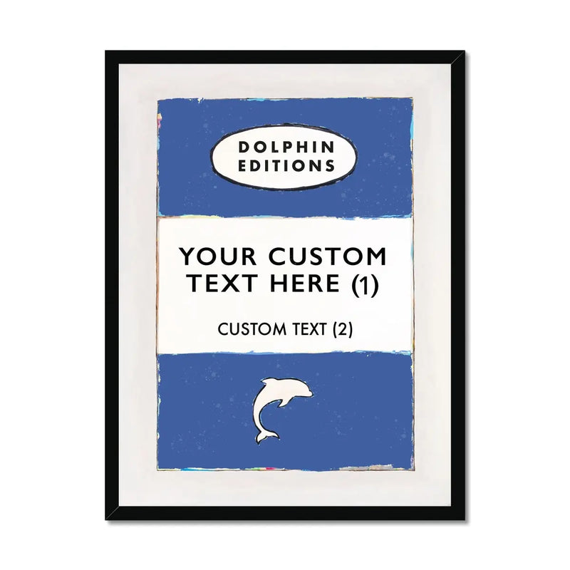 Personalised Book Cover Art Print | Custom Print in Blue - Framed Wall Art