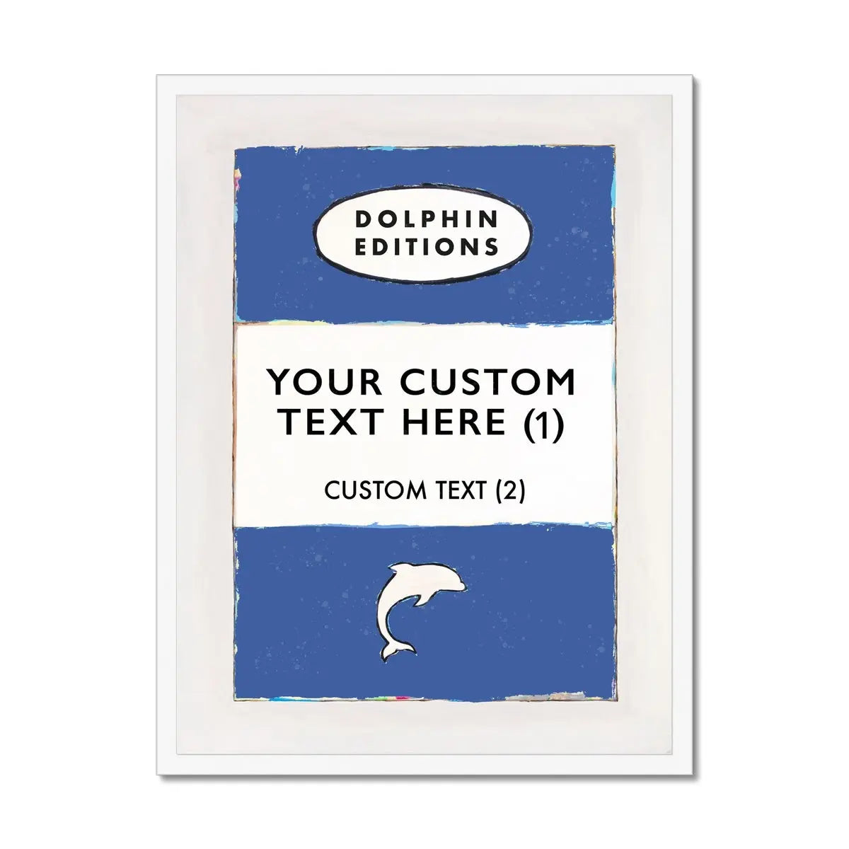 Personalised Book Cover Art Print | Custom Print in Blue - Framed Wall Art