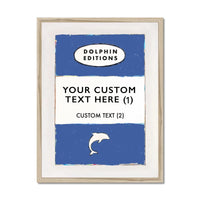 Personalised Book Cover Art Print | Custom Print in Blue - Framed Wall Art