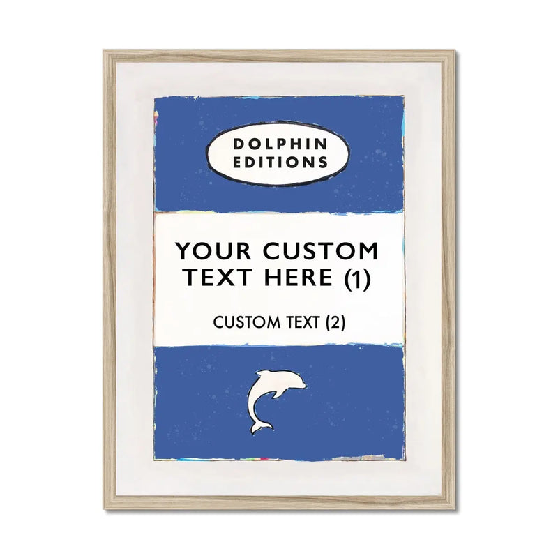 Personalised Book Cover Art Print | Custom Print in Blue - Framed Wall Art