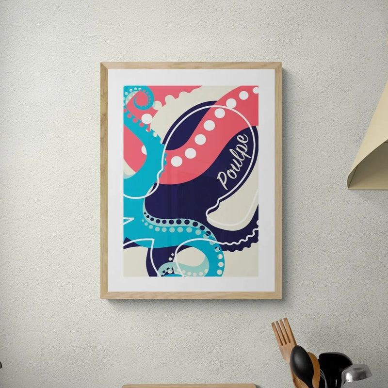 Poulpe - Unframed Print Wall Art 18.00 Beach House Art