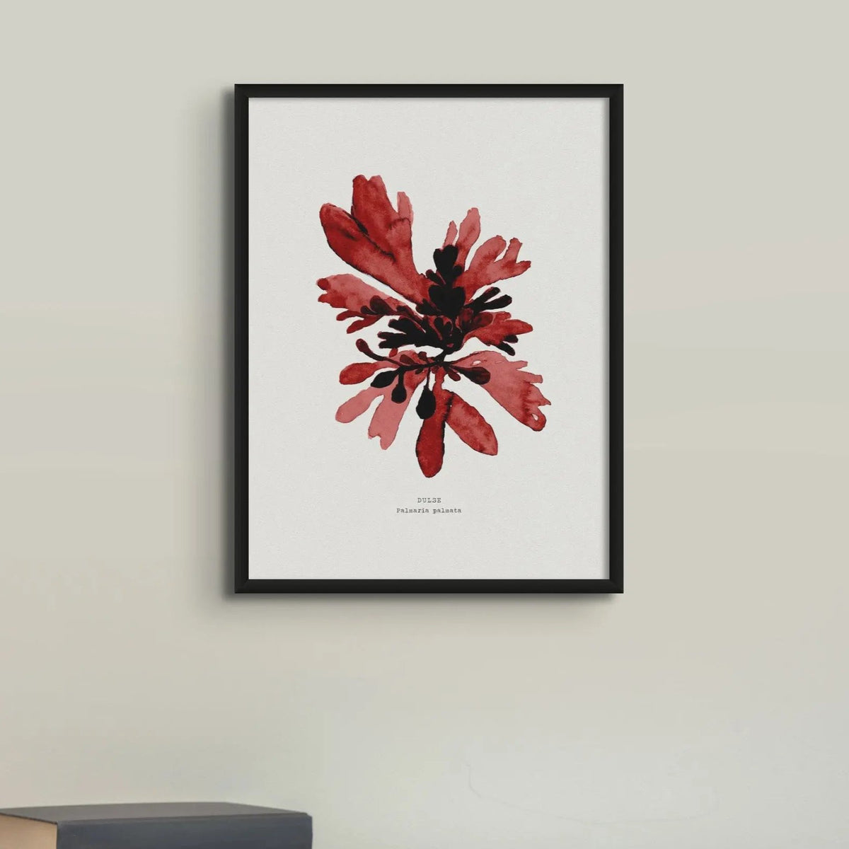 Painted Watercolour Seaweed Print Wall Art in red (Dulse) - Unframed