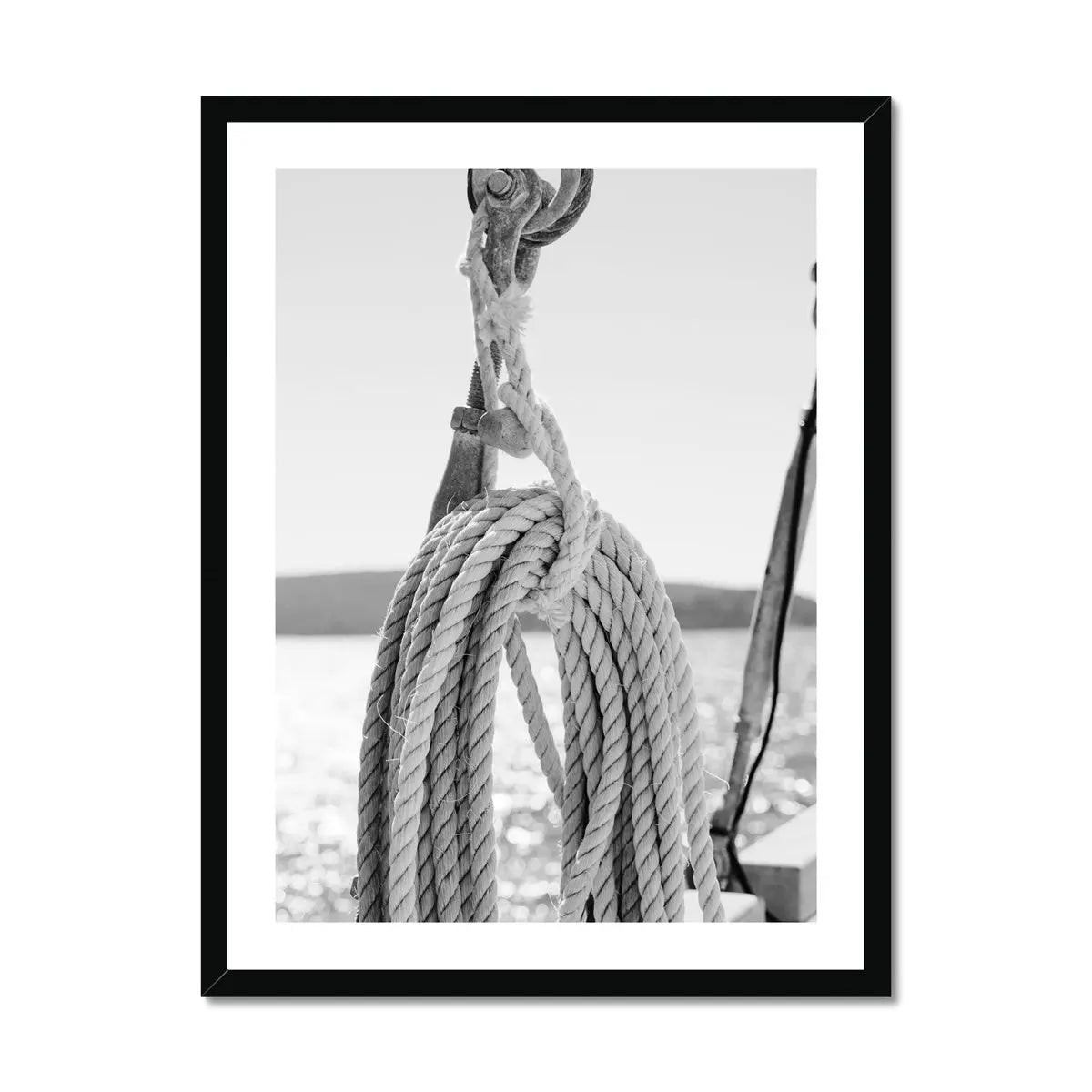 Rope & Tackle (Black & White Photography) - Framed - Beach House Art