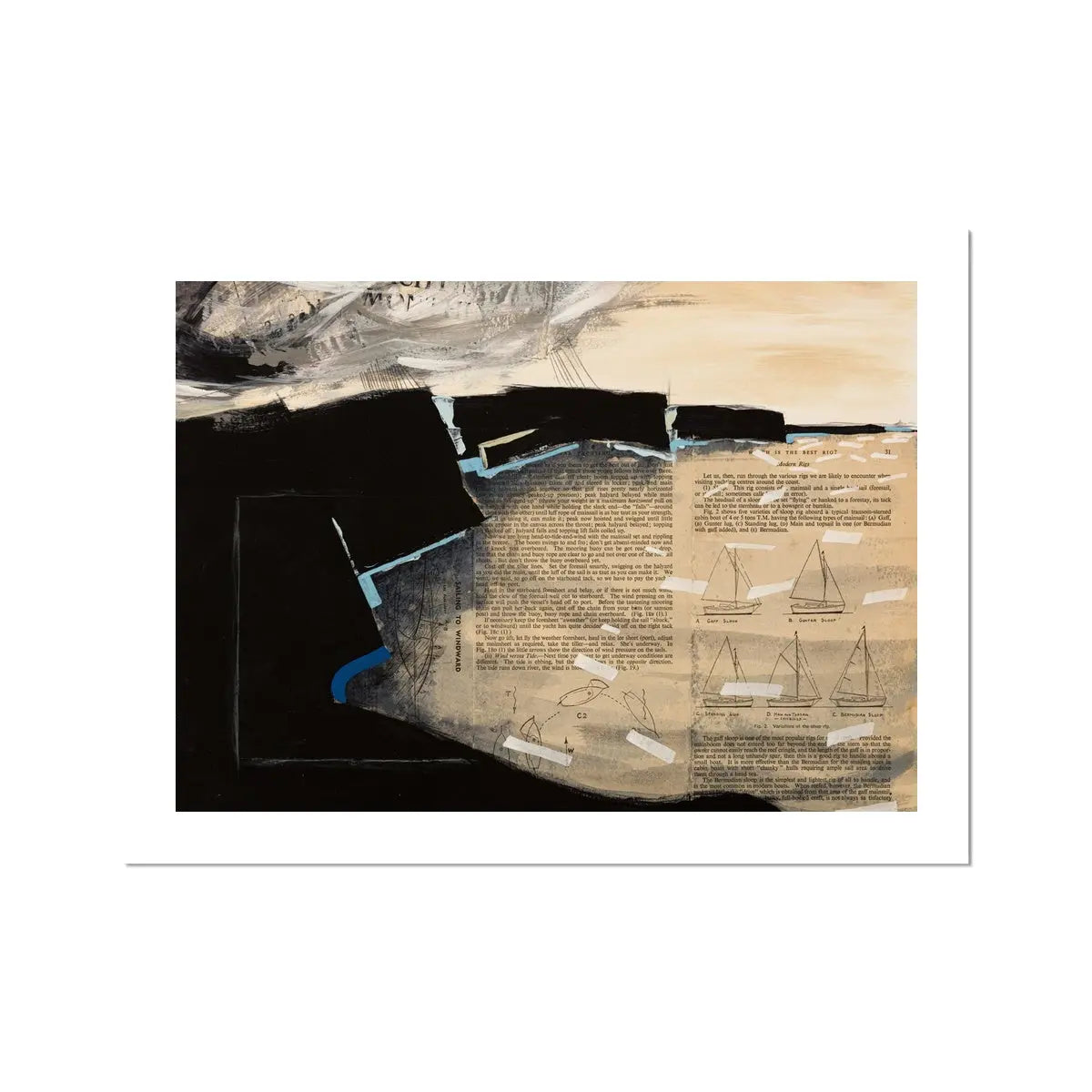 Sailing Bay - Modern Coastal Art - Unframed - Beach House Art