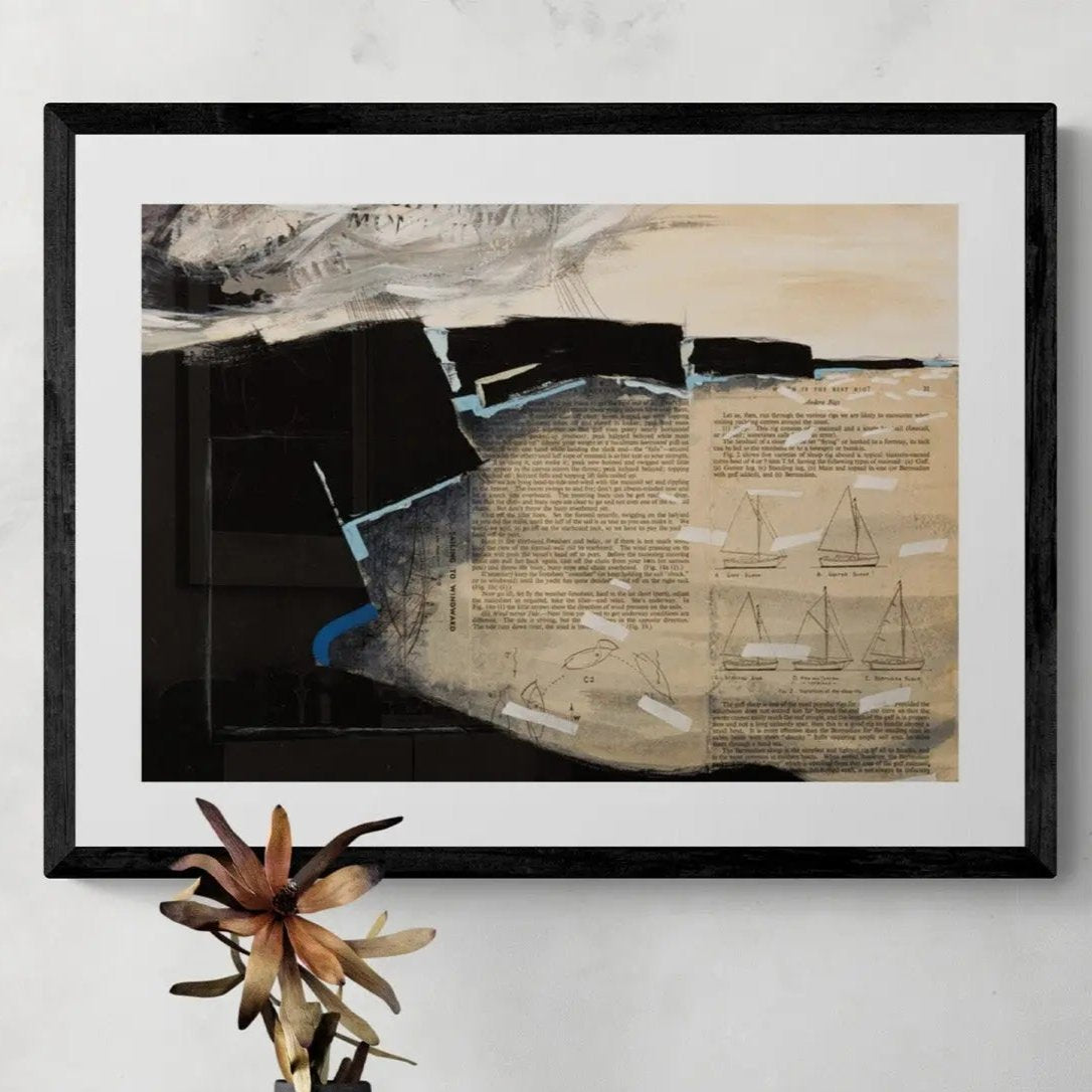 Sailing Bay - Modern Coastal Art - Unframed - Beach House Art