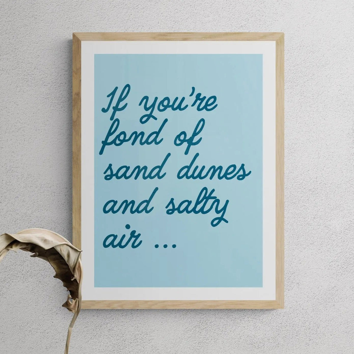 Salty Air (Sky Blue) Word Art Print - Unframed - Beach House Art