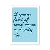 Salty Air (Sky Blue) Word Art Print - Unframed - Beach House Art