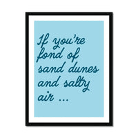 Salty Air (Sky Blue) Word Art Print - Framed - Beach House Art