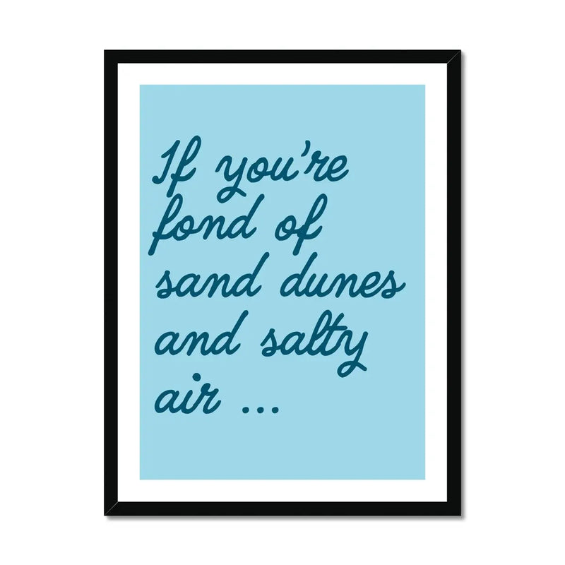 Salty Air (Sky Blue) Word Art Print - Framed - Beach House Art