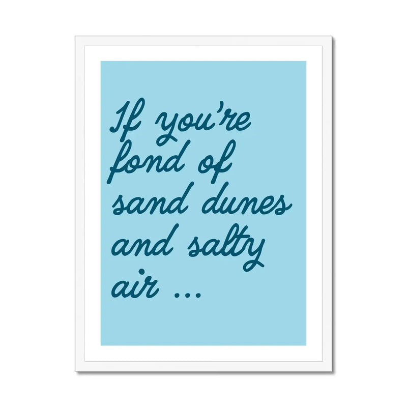 Salty Air (Sky Blue) Word Art Print - Framed - Beach House Art