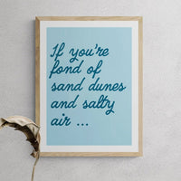 Salty Air (Sky Blue) Word Art Print - Framed - Beach House Art