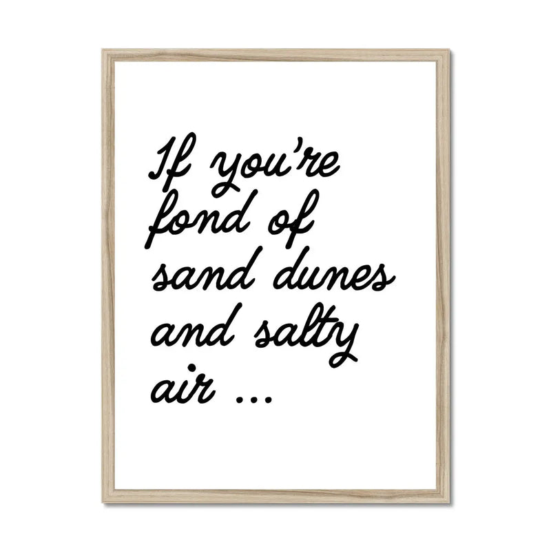 Salty Air (White) Word Art Print - Framed - Beach House Art