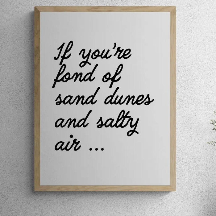 Salty Air (White) Word Art Print - Framed - Beach House Art