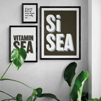 Salty Air (White) Word Art Print - Framed - Beach House Art