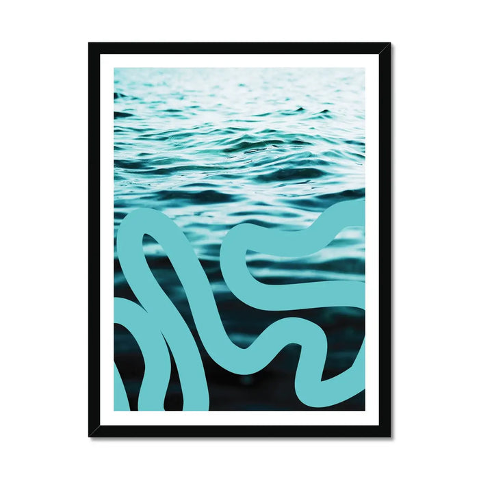 Sea Snake Aqua Framed Print Fine art 28.08 Beach House Art