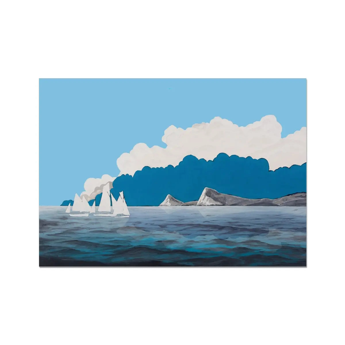 Seascape Art Print (Morning Sail) - Unframed Beach House Art