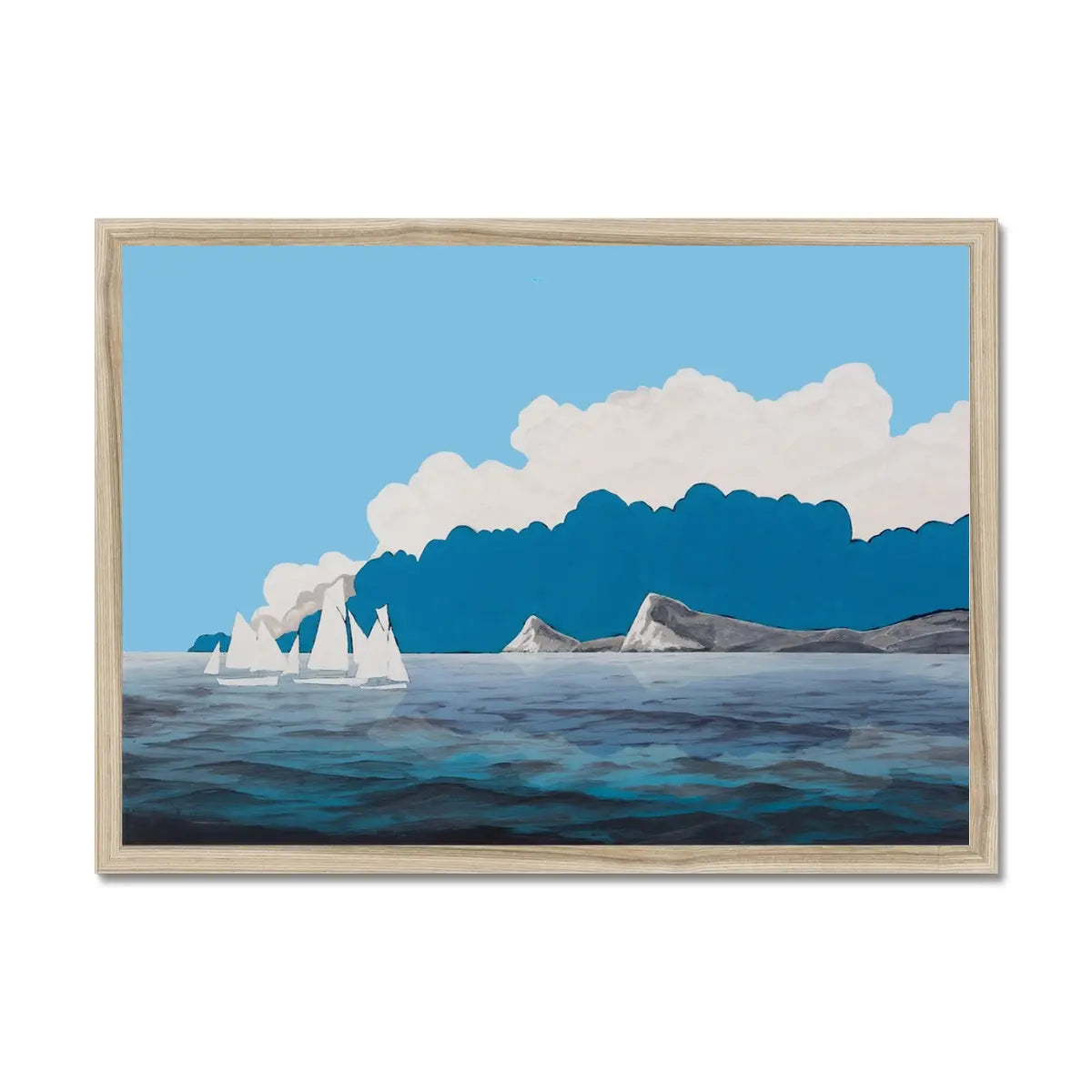 Seascape Art Print (Morning Sail) - Framed