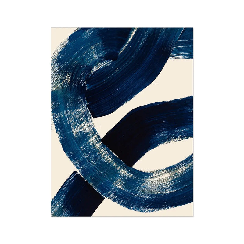 Unframed abstract art print of a nautical knot in blue - coastal art - Unframed Wall Art