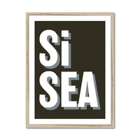 Si Sea (Black) Word Art Print - Framed - Beach House Art