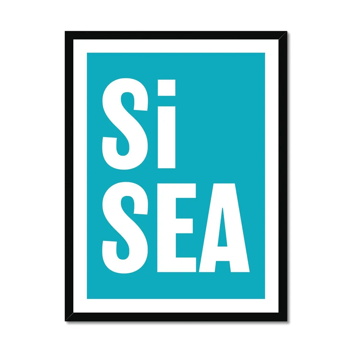 Si Sea (Ocean) Word Art Print - Framed - Beach House Art