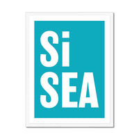 Si Sea (Ocean) Word Art Print - Framed - Beach House Art