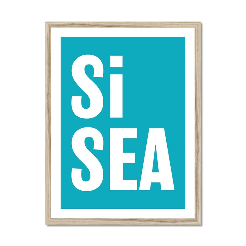 Si Sea (Ocean) Word Art Print - Framed - Beach House Art