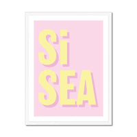 Si Sea (Pink) Word Art Print - Framed - Beach House Art