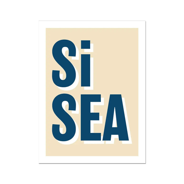 Si Sea (Sand) Word Art Print - Unframed - Beach House Art