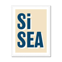 Si Sea (Sand) Word Art Print - Framed - Beach House Art